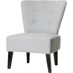 Fauteuil BRIGHTON, pieds en bois massif, gris clair