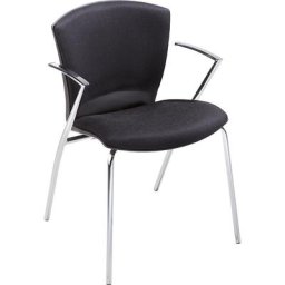 Chaise rembourrée empilable, h x l x p assise 460 x 450 x 420 mm, lot de 2, habillage noir
