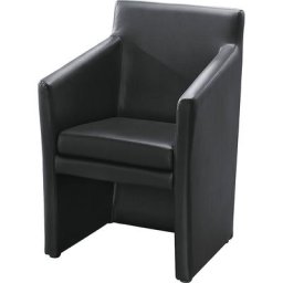 Fauteuil club rectangulaire, h x l x p 850 x 575 x 530 mm, habillage polyuréthane noir
