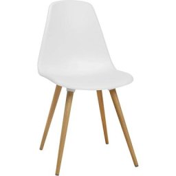 Topstar Chaises polyvalentes T2020, lot de 2, avec quatre pieds en bois, blanc