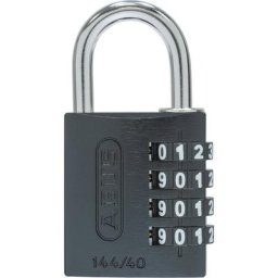 ABUS Serrure à combinaison, aluminium, 144/40 Lock Tag, lot de 6, noir