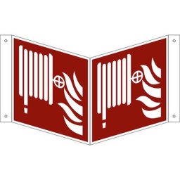 Panneaux de prévention des incendies, tuyau incendie, lot de 10, plastique, panneau vertical, 150 x 150 mm