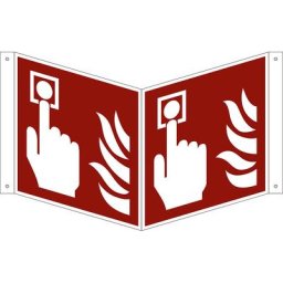 Panneaux de prévention des incendies, déclencheur manuel d'alarme incendie, lot de 10, plastique, panneau vertical, 200 x 200 mm