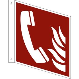 Panneaux de prévention des incendies, téléphone d'incendie, lot de 10, plastique, bannière, 200 x 200 mm