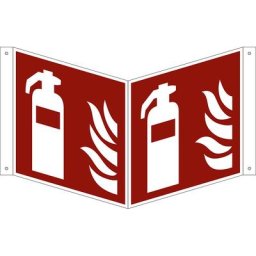 Panneaux de prévention des incendies, extincteur, lot de 10, aluminium, panneau vertical, 200 x 200 mm