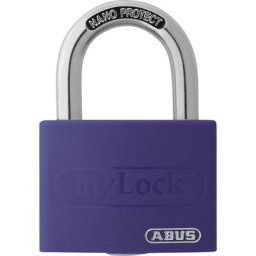 ABUS Cadenas, inscriptible, T65AL/40, lot de 12, lilas