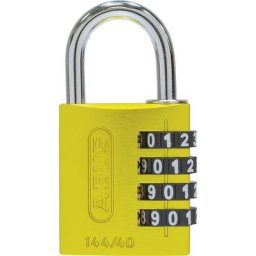 ABUS Serrure à combinaison, aluminium, 144/40 Lock Tag, lot de 6, jaune