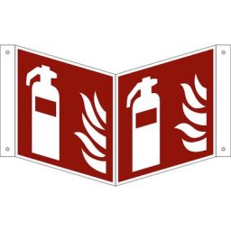 Panneaux de prévention des incendies, extincteur, lot de 10, aluminium, panneau vertical, 150 x 150 mm