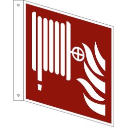 Panneaux de prévention des incendies, tuyau incendie, lot de 10, plastique, bannière, 200 x 200 mm