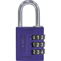 ABUS Serrure à combinaison, aluminium, 144/30 Lock Tag, lot de 6, lilas