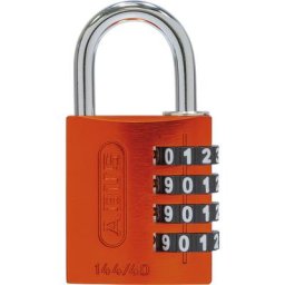 ABUS Serrure à combinaison, aluminium, 144/40 Lock Tag, lot de 6, orange