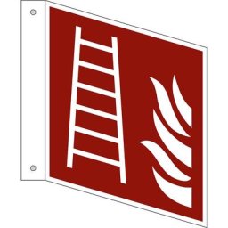 Panneaux de prévention des incendies, échelle, lot de 10, plastique, bannière, 150 x 150 mm