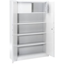 C+P Armoire métallique, ignifuge selon la norme DIN 4102, h x l x p 1950 x 1200 x 500 mm, gris clair, avec casier verrouillable