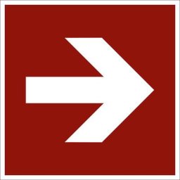 Panneaux de prévention des incendies, direction tout droit, lot de 10, aluminium, 150 x 150 mm