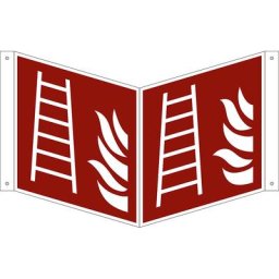 Panneaux de prévention des incendies, échelle, lot de 10, plastique, panneau vertical, 200 x 200 mm