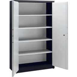 C+P Armoire métallique, ignifuge selon la norme DIN 4102, h x l x p 1950 x 1200 x 500 mm, gris noir / gris clair