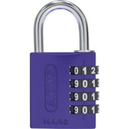 ABUS Serrure à combinaison, aluminium, 144/40 Lock Tag, lot de 6, lilas
