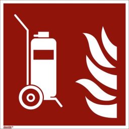 Panneaux de prévention des incendies, extincteur mobile, lot de 10, plastique, 150 x 150 mm