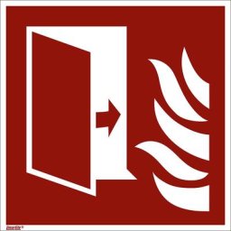 Panneaux de prévention des incendies, porte coupe-feu, lot de 10, plastique, 150 x 150 mm