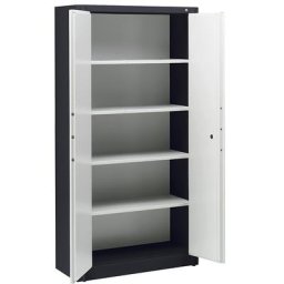 C+P Armoire métallique, ignifuge selon la norme DIN 4102, h x l x p 1950 x 930 x 500 mm, gris noir / gris clair