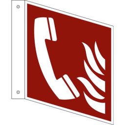 Panneaux de prévention des incendies, téléphone d'incendie, lot de 10, plastique, bannière, 150 x 150 mm