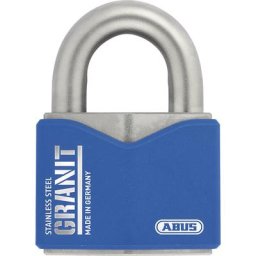 ABUS Cadenas GRANIT™, acier inoxydable, 37ST/55 B/DFNLI, lot de 2, bleu