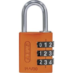 ABUS Serrure à combinaison, aluminium, 144/30 Lock Tag, lot de 6, orange