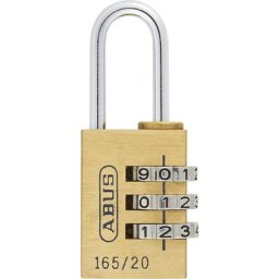 ABUS Serrure à combinaisons, 165/20 Lock Tag, lot de 6, laiton