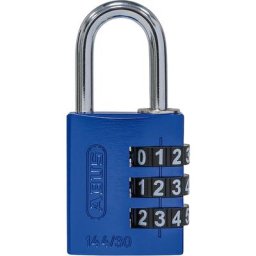 ABUS Serrure à combinaison, aluminium, 144/30 Lock Tag, lot de 6, bleu
