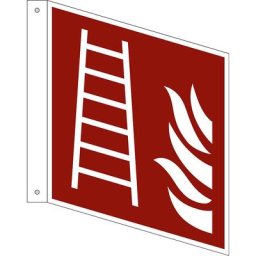 Panneaux de prévention des incendies, échelle, lot de 10, aluminium, bannière, 200 x 200 mm