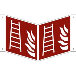 Panneaux de prévention des incendies, échelle, lot de 10, aluminium, panneau vertical, 150 x 150 mm