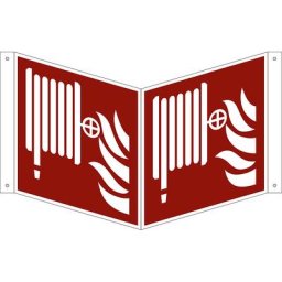 Panneaux de prévention des incendies, tuyau incendie, lot de 10, plastique, panneau vertical, 200 x 200 mm