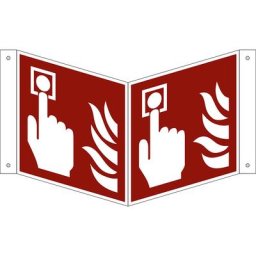Panneaux de prévention des incendies, déclencheur manuel d'alarme incendie, lot de 10, aluminium, panneau vertical, 150 x 150 mm