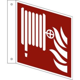 Panneaux de prévention des incendies, tuyau incendie, lot de 10, plastique, bannière, 150 x 150 mm