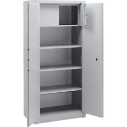 C+P Armoire métallique, ignifuge selon la norme DIN 4102, h x l x p 1950 x 930 x 500 mm, gris clair, avec casier verrouillable