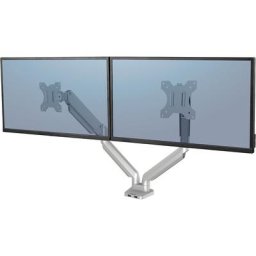 Fellowes Bras porte-écran série PLATINUM, bras double pour 2 écrans, argent
