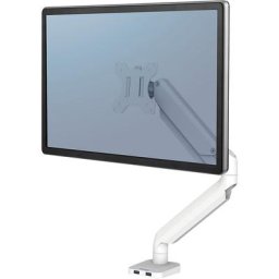 Fellowes Bras porte-écran série PLATINUM, bras simple pour 1 écran, blanc