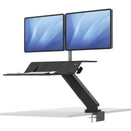 Fellowes Poste de travail assis-debout Lotus™ RT pour 2 écrans, h x l x p 222 x 902 x 603 mm, noir