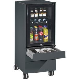 C+P Chariot réfrigérateur ASISTO, sur roulettes, RAL 7021 gris noir