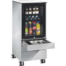 C+P Chariot réfrigérateur ASISTO, sur roulettes, RAL 9006 aluminium