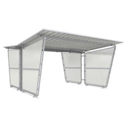 Paroi latérale pour abri à toiture plate, pour modèle double, paroi gauche / droite