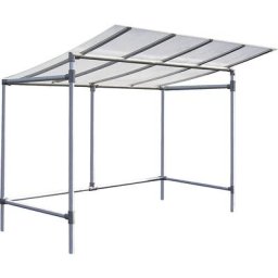 PROCITY Abri pour vélos ECO, modèle de base sans habillage, largeur 2453 mm, argent
