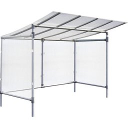 PROCITY Abri pour vélos ECO, modèle de base avec habillage arrière et latéral, largeur 2453 mm, argent