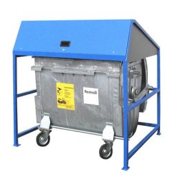 eurokraft pro Abri pour poubelles, version ouverte, coloris cadre bleu