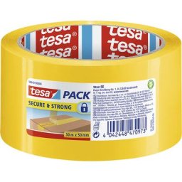 tesa Ruban adhésif de sécurité, tesapack® secure & strong, lot de 36 rouleaux, jaune, largeur 50 mm