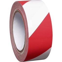 Bande de marquage de sol en vinyle bicolore, largeur 50 mm, rouge / blanc, lot de 16 rouleaux