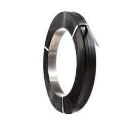 Feuillard en acier, pour dévidoir, rouleau trancanné, laqué, largeur feuillard 19 mm