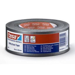 tesa Ruban toile, ruban haute résistance standard tesa® 4613, lot de 24 rouleaux, argent, largeur 48 mm