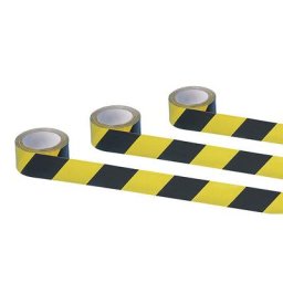 Bande adhésive de signalisation, coloris jaune / noir, lot de 3 rouleaux