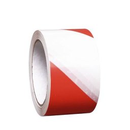 Bande de marquage de sol, adhésive, 1 rouleau, rouge-blanc, lot de 2